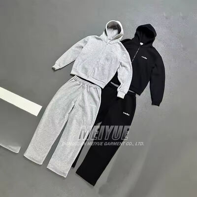 Αγορά Custom Sweatsuits 100% βαμβάκι φερμουάρ επάνω hoodie υψηλής ποιότητας βαρέων βαρών κενό hoodies και baggy sweatpants ρυθμίστε το tracksuit για τους άνδρες ηλεκτρονική κατασκευή