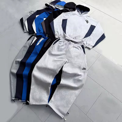 ซื้อ ชุดติดตามแบบกำหนดเอง hoodies ขนแกะผ้าฝ้าย 100% ขนาดใหญ่กางเกงขายาวหนักและชุดเสื้อสเวตสูทชุดเสื้อสเวตต์ชุดสำหรับผู้ชายชุด การผลิตออนไลน์