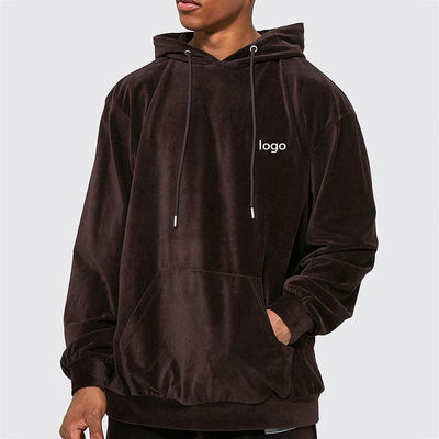 acheter Logo personnalisé Velour Tissu Hoodie avec 430 grammes et 370 grammes Poids du tissu pour le confort hivernal fabrication en ligne