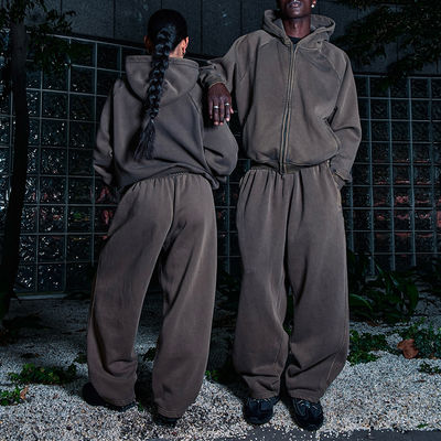 kopen Custom Acid Gewassen Hooded Streetwear Trainingspak OEM Service Sweatsuit online vervaardiging