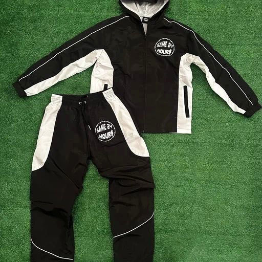 Customised Cropped Jacket Tracksuit Double Layered Color Blocked Wind Breaker Track Suit