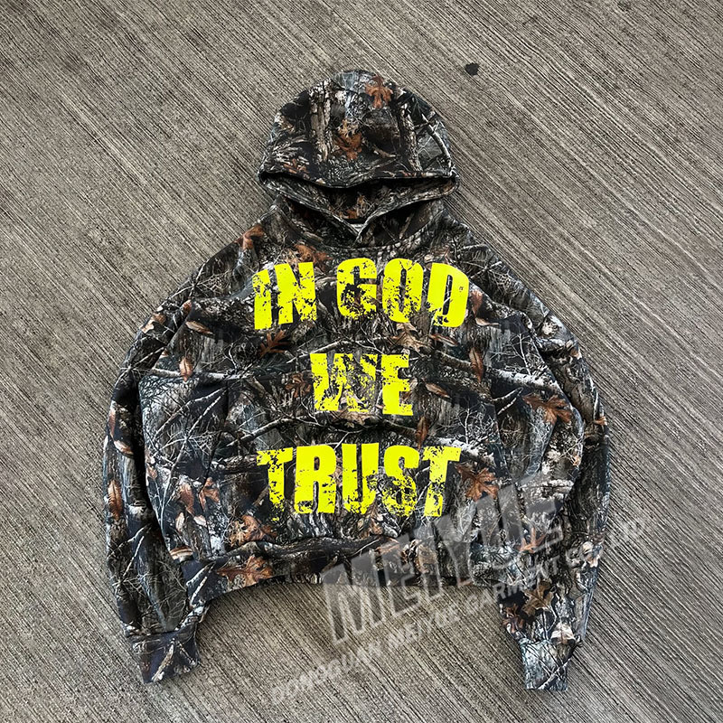 OEM Service Custom Pullover Hoodie Full All Over Camouflage Print French Terry Hoodie
