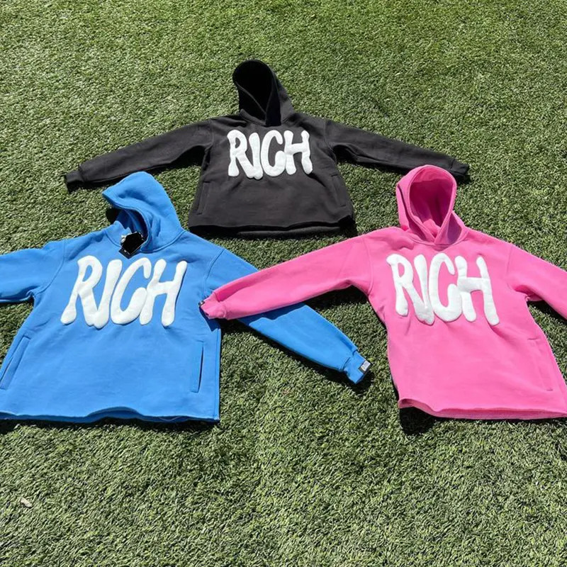 Anti Pilling Vintage Streetwear Hoodie Heavyweight 100% Cotton 3d Puff Print Hoodie