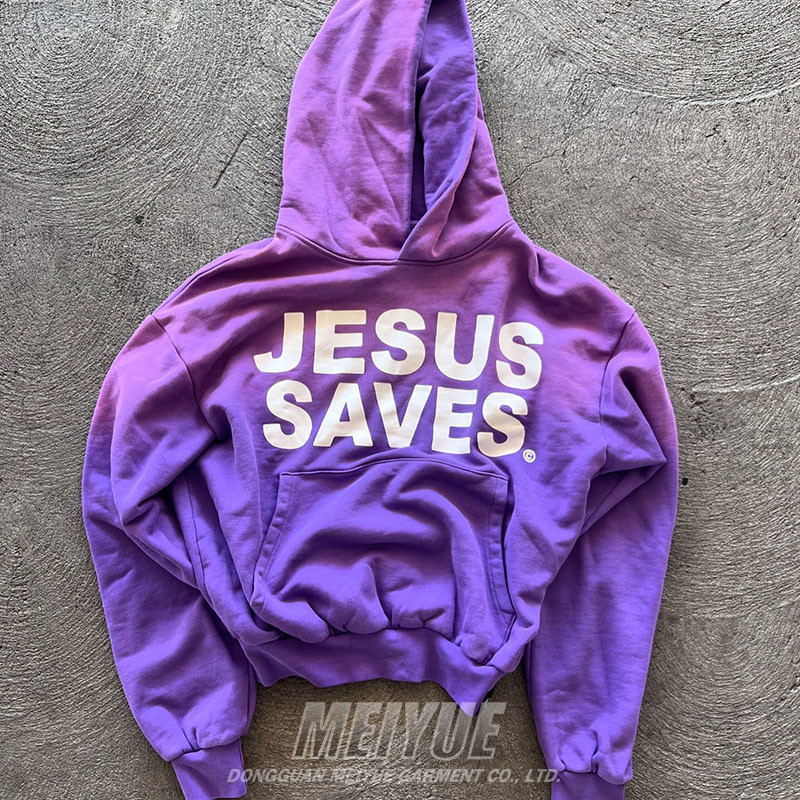 Anti Wrinkle Screenprinted Hoodies Drop Shoulder Hoodie Mens 500Gsm