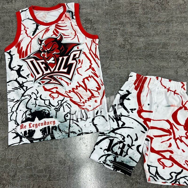 Custom Dtg Print Summer Vest Jersey Tshirt Shorts Set Sleeveless Soccer Jersey tank Top and Short Set