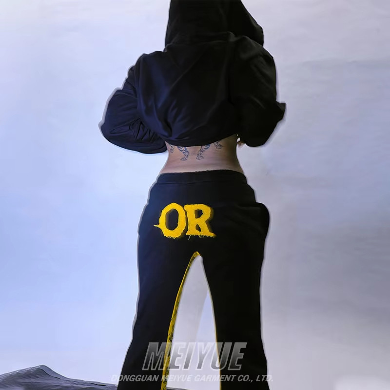 Custom Embroidery Patch Hoodie Sweat Pant Tracksuit Women Pullover Unisex Sweat 2 Pieces Suits Sweatpants and Hoodie Women Set