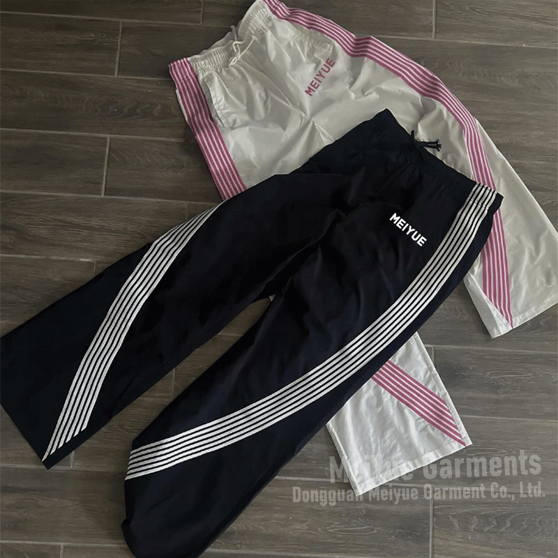 Custom Logo Joggers Pants Men Striped Sweat Pant Manufacturer Baggy Trousers High Quality French Terry Cotton Sweatpants for Men