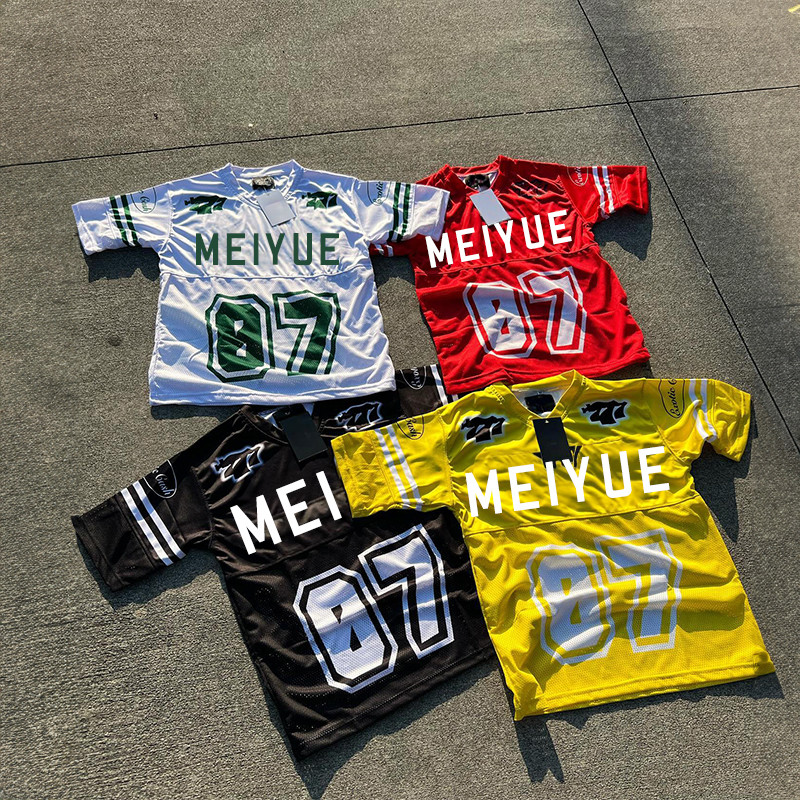 Custom Jersey Oversized Tshirt Print Logo Soccer Uniform Manufacturer Cropped Tee Top Football Practice Mesh T Shirt for Men