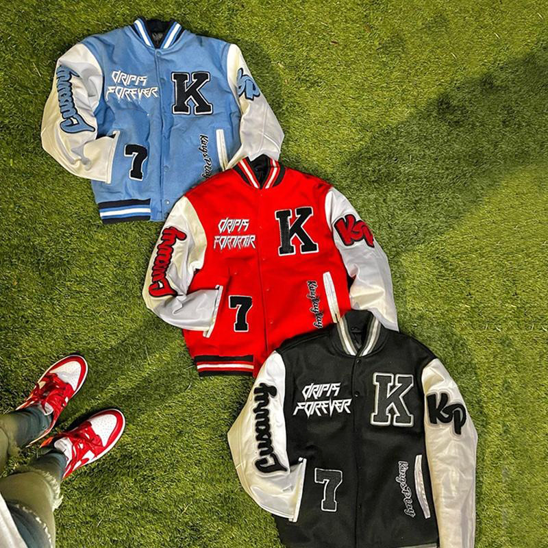 Leather Sleeves Letterman Jacket Streetwear College Varsity Jackets OEM Designs