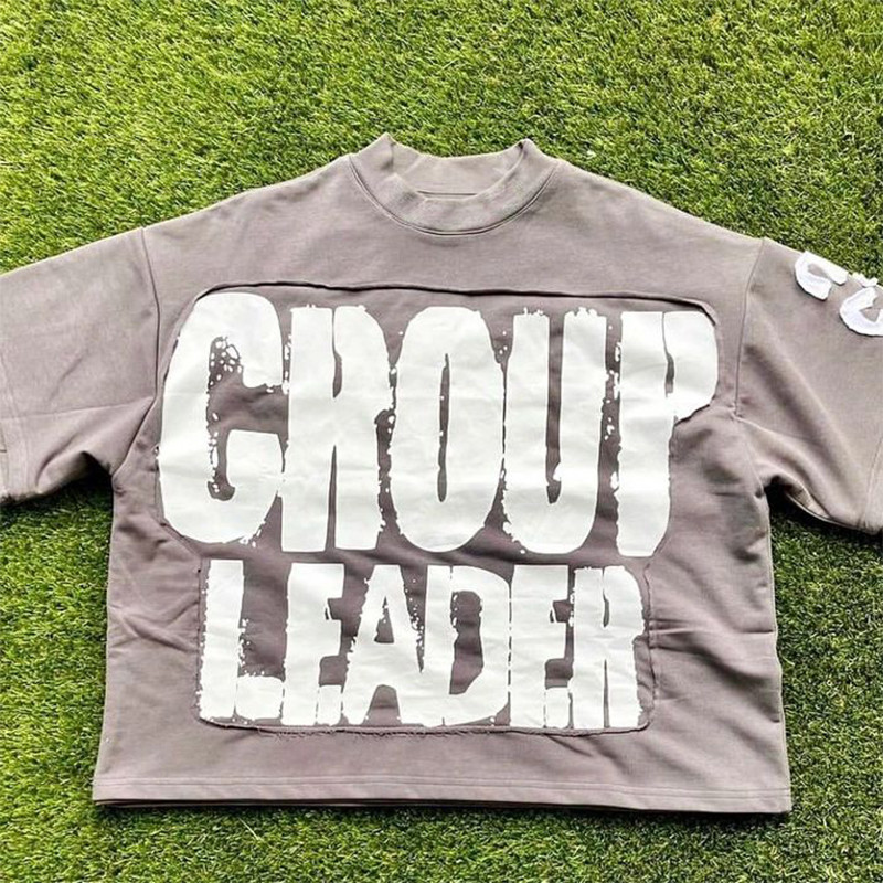 Clothing Manufacturers Custom Applique Embroidery Drop Shoulder Boxy T Shirt Heavyweight Distressed Screen Print Tshirts for Men