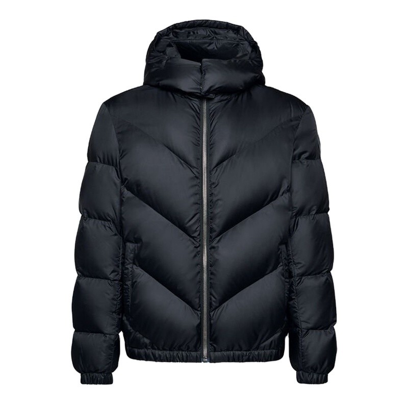 High Quality Long Sleeve Winter Puff Jacket Customize Zipper Badge logo Jackets for Men 2021
