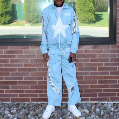 قیمت خوب لوگو سفارشی زیپ بالا Windbreaker Track Suit جاکت مناسب و شلوار ورزشی ضد استاتیک آنلاین