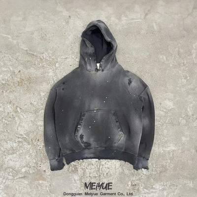 Windproof Mens Streetwear Hoodies Vintage Plain Hoodies  100% Cotton 480 Grams