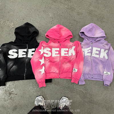Custom Grams Distressed Black Zip Up Hoodie Sweatpants And Hoodie Set