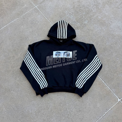 Custom Grams Digital Print Hoodie Men French Terry Mens Striped Hoodie
