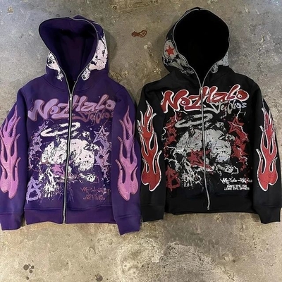 Oversized Digital Print Hoodie Pullover 100% Cotton 500Gsm Men Fleece Hoodies