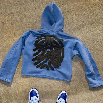 İyi bir fiyat. Çiğ Hem Cut Edge Sokak Giysileri Boş Hoodies Unisex Fransız Terry Hoodies Normal Kol çevrimiçi