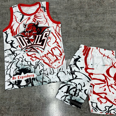 Custom Dtg Print Summer Vest Jersey Tshirt Shorts Set Sleeveless Soccer Jersey tank Top and Short Set
