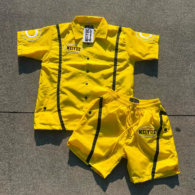 Custom Logo 2 Piece  Short Set Polyester Polo Shirts Short Jogging Suit  Quick Dry
