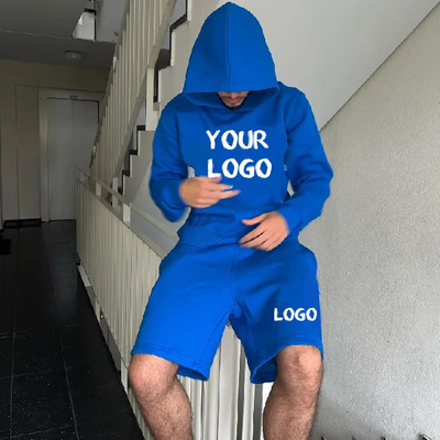 Sweatsuit Manufacturers Custom Two Piece Set High Quality Cotton Tracksuits French Terry Shorts and Hoodie Set Joggers for Men