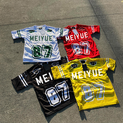 Custom Jersey Oversized Tshirt Print Logo Soccer Uniform Manufacturer Cropped Tee Top Football Practice Mesh T Shirt for Men