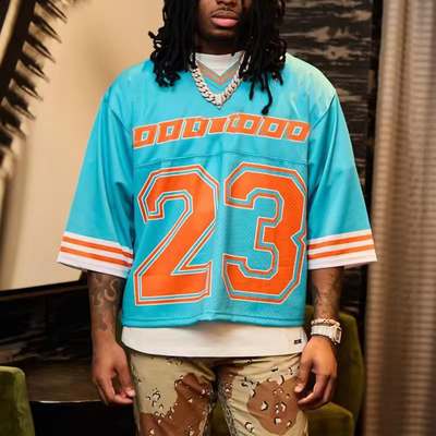 Goede prijs. Custom Screen Print Boxy T-shirts Mesh Oversized T-shirts Soccer Wear Football Basketball Jersey T-shirt voor mannen online