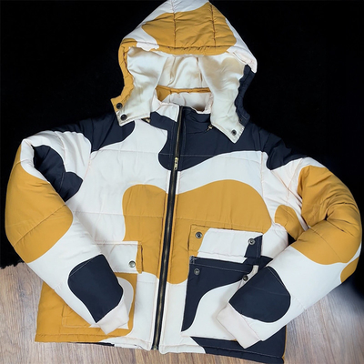 Custom Winter Color Block Outdoor Wear Ultra Light Duck Goose Down Coats Zip up Cropped Jackets Padded Bubble Puffer Jacket