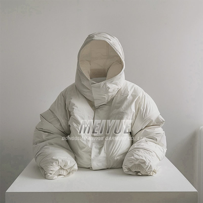 Men'S Bubble Winter Removable Hood Puffer Down Jacket Custom Logo