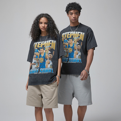 Goede prijs. Groothandel Unisex Bulk Dtg Print Vintage T-Shirt Mensen 100% Katoen Tee Acid Wash T-Shirt Streetwear Zonnebloem T-Shirt voor mannen online