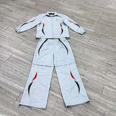 Clothing Manufacturers OEM Custom Sublimation Print Color Block Windbreaker Polyester Jacket Joggers Sweatpants Tracksuit Men
