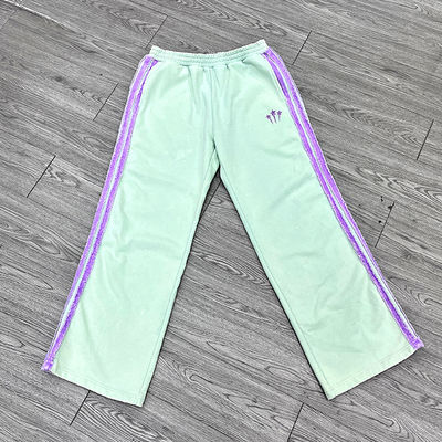 OEM Custom Plain Embroidery logo Streetwear Baggy Straight Wide Leg French Terry Sweatpants Joggers Pants Men