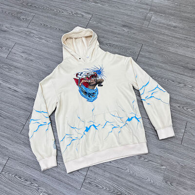 Καλή τιμή. Προσαρμοσμένα κεντήματα Cartoon Anime logo Distress Sweater Streetwear Pique Lining Cotton Hoodies Κατασκευαστές σε απευθείας σύνδεση