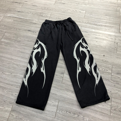 Custom Screen Print logo Acid Wash Vintage Sweatpants Baggy Embroidered Loose Fit Streetwear Flared Sweatpants Track Pants Men
