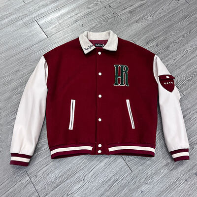 Bom preço. Jaqueta Varsity Masculina de Tamanho Personalizado com Logotipo Bordado em Chenille e Mangas de Couro on-line
