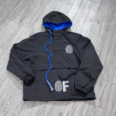 Custom Embroidery logo Hidden Zipper Men Outdoor Winter Nylon Jacket Windbreaker Warm Boxy Puff Jacket Down Coat