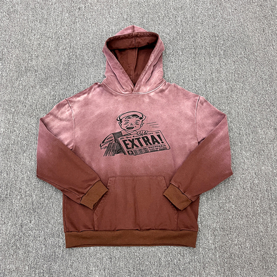 Custom Pullover Hoodie Unisex Manufacturers High Quality French Terry Cotton Acid Wash Vintage Streetwear Hoodie Free Sample