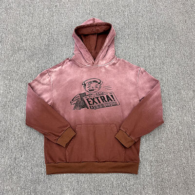ราคาดี การพิมพ์ตราสัญลักษณ์ Hoodie Unisex ฝรั่งเศส เทอร์รี่ ผ้าใบ ล้างกรด วินเทจ เสื้อผ้าถนน ตัวอย่างฟรี ออนไลน์