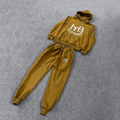 Sweatsuit personnalisé 100% coton Activwear Logo de l'écran Français Terry Hoodie Joggers Sweatpants et Hoodie Set Tracksuit pour hommes