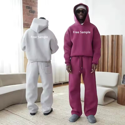 Vêtements sur mesure Sweatsuit Unisexe Poids lourd Vêtement en coton Sweatpants Sweatpants Hoodie ensemble Tracksuits pour hommes