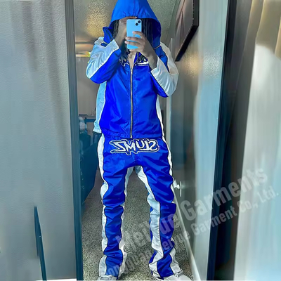 İyi bir fiyat. Özel Nylon Ter Kostümü Fermuarlı Ceket Pantolon Set Rastgele Hafif Windcheater Nylon Erkekler Windbreaker Ceket Erkekler İçin Spor Kostümü çevrimiçi