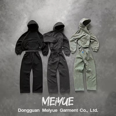 Ensemble de survêtement à capuche zippée unie personnalisée pour hommes, pantalon de jogging ample, survêtement, ensemble de jogging, survêtements pour hommes