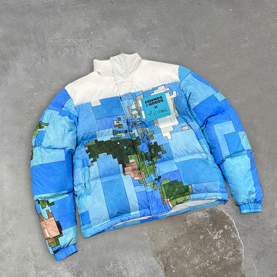 Dtg Print High Street Giubbotti Imbottiti in Poliestere Impermeabile da Uomo Design Personalizzato Cappotto Servizio OEM Giacca Imbottita