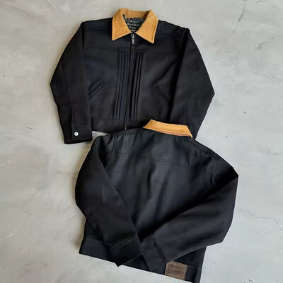 Bom preço. Moda personalizada de alta qualidade Jaqueta à prova de vento de motorista Inverno aquecido Denim de couro em relevo Jaqueta para homens on-line