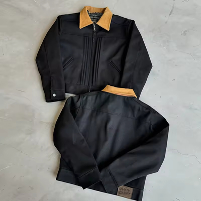 Un bon prix. Mode personnalisée Vêtement à l'épreuve du vent pour chauffeur de haute qualité Vêtement en cuir denim chaud pour hommes en ligne