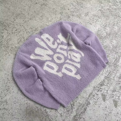 Un buon prezzo. Senior Custom Nuovo Designer Logo sfocato Stampa Maglione spazzolato Miscela di lana Maglietta semplice Maglietta a maglia Pullover Mohair Magliette Uomini in linea