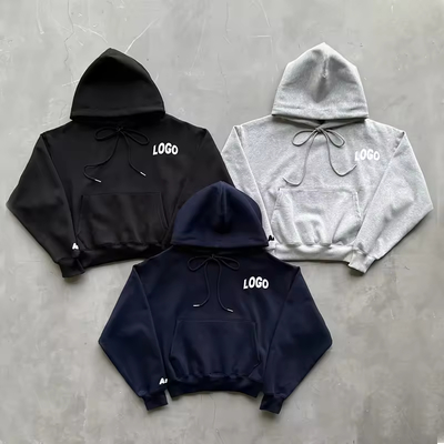 Custom Oversized Casual High Quality Pullover Hoodie Drop Shoulder Fleece Heavy Cotton Chenille Embroidery Hoodies Manufacturers