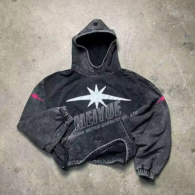 Dobra cena. Niestandardowe upuszczenie Elastyczne mankiety projektant bluzu z kapturem Mężczyźni dżins w Internecie