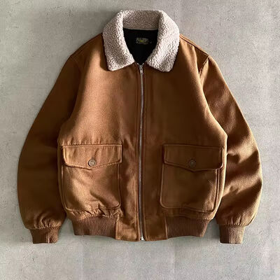 Καλή τιμή. Προσαρμοσμένο σήμα κεντήματος Zipper up Sherpa Turn-down Collar βαρύβαρο μπουφάν για άνδρες Χειμερινό γούνιο Casual Jacket Slim Fit Jacket σε απευθείας σύνδεση