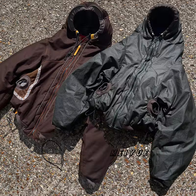 Un buen precio. Cotton de algodón pesado de algodón personalizado grueso chaqueta con cremallera chaqueta con capucha con lápiz con capucha con chaqueta de bombardero unisex corta a cuadros en línea