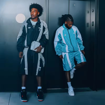Un bon prix. Custom Men's Tracksuit Polyester Windbreaker Jogging Fashion Shorts Set Windbreaker Patchwork Nylon Lightweight Sports Tracksuit en ligne